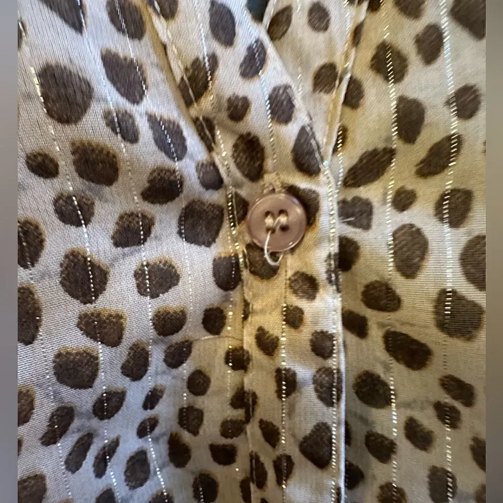 Emily Daniels women’s blouse - brown & tan spots - size large